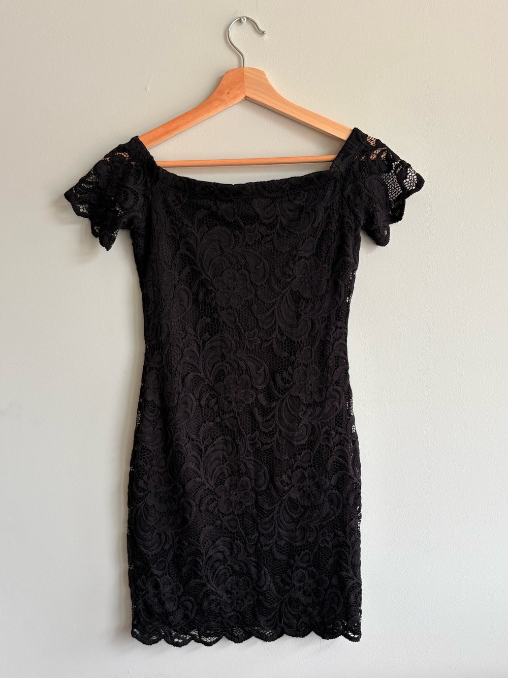 Black Lace Off-Shoulder Dress